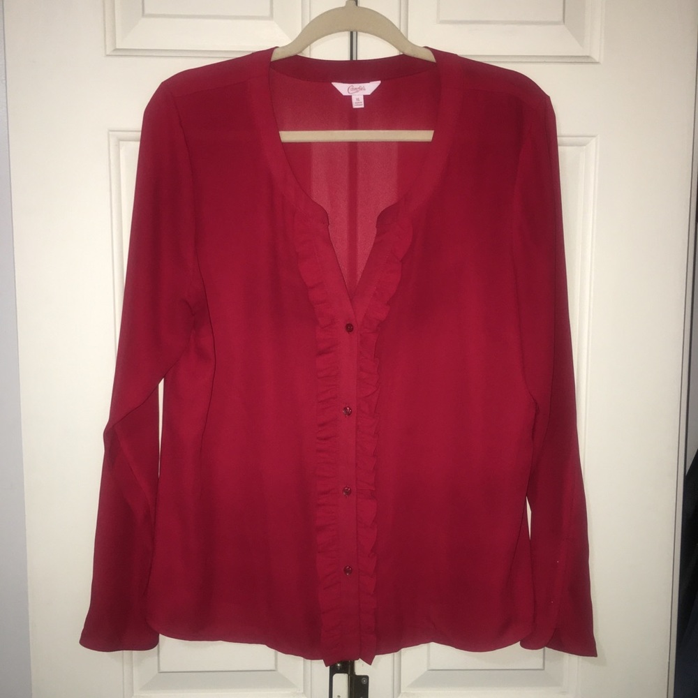 Candies size: XL red, long sleeve women’s blouse